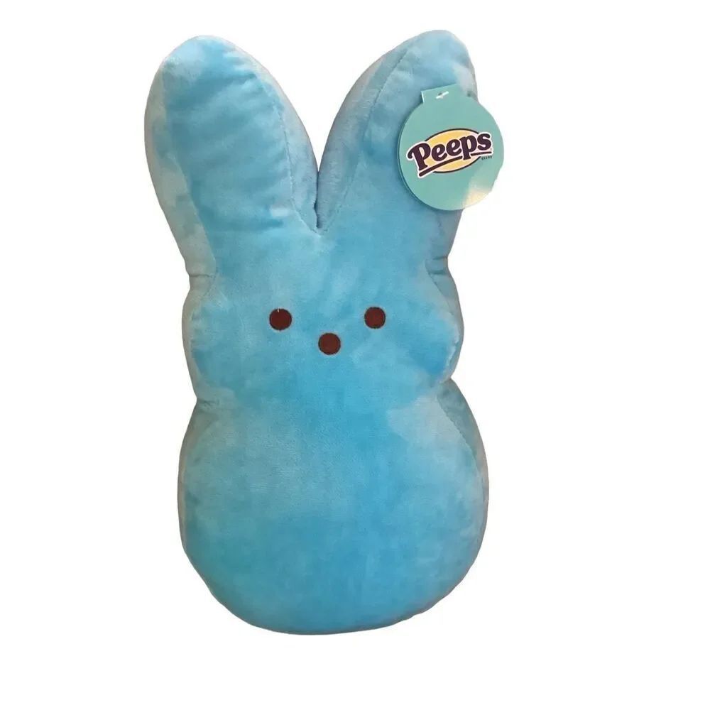 2024 16” Blue Peeps Bunny Plush Easter Stuffed Animal Decoration Throw Pillow